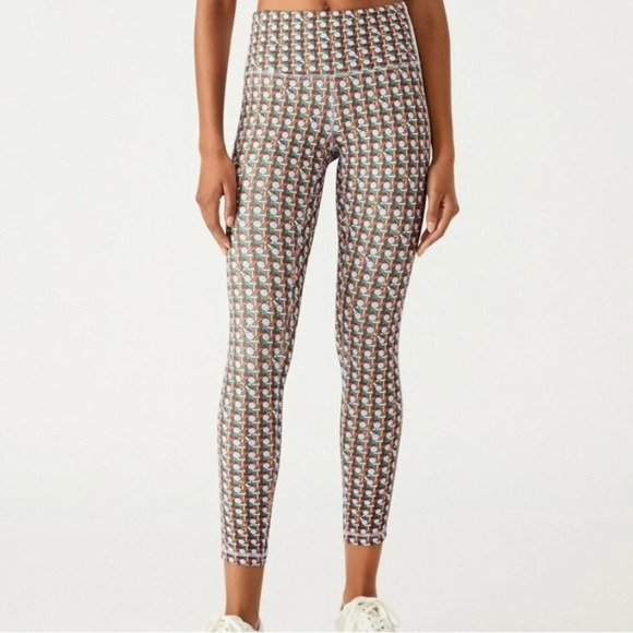 tory Sport Printed High-rise Weightless Side-stripe 7/8 Leggings - Picture 1 of 5